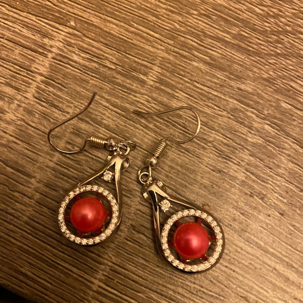 Beautiful pink pear earrings